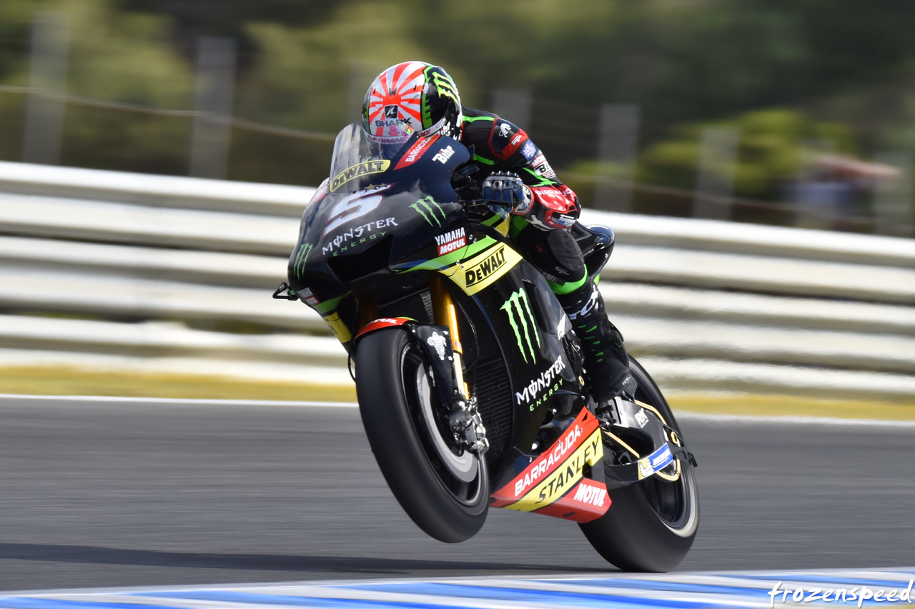 Johann Zarco tucked-in wheelie