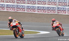 Marc Marquez chasing Dani Pedrosa