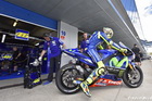 Valentino Rossi exiting the garage