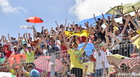 Cheering crowd at MotoGP Jerez