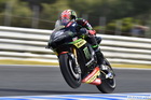 Johann Zarco tucked-in wheelie