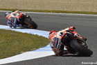 Marc Marquez chasing Dani Pedrosa