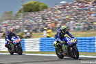 Maverick Vinales chasing Valentino Rossi