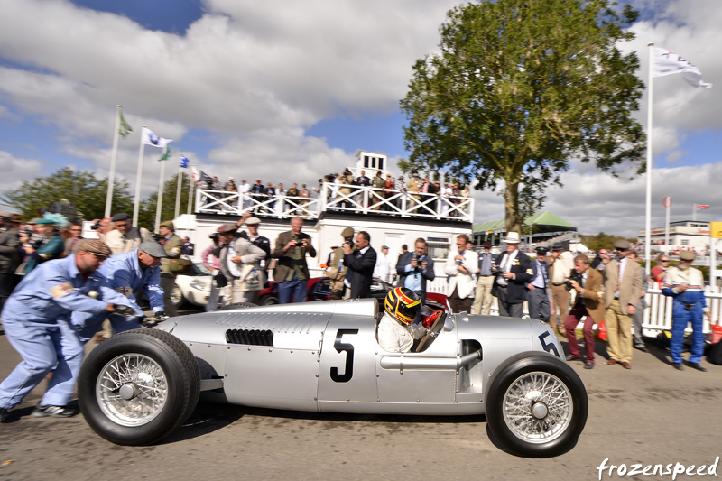 Frank Biela Auto Union type C push start