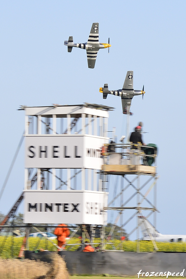 Mustang P-51Ds buzzing the tower