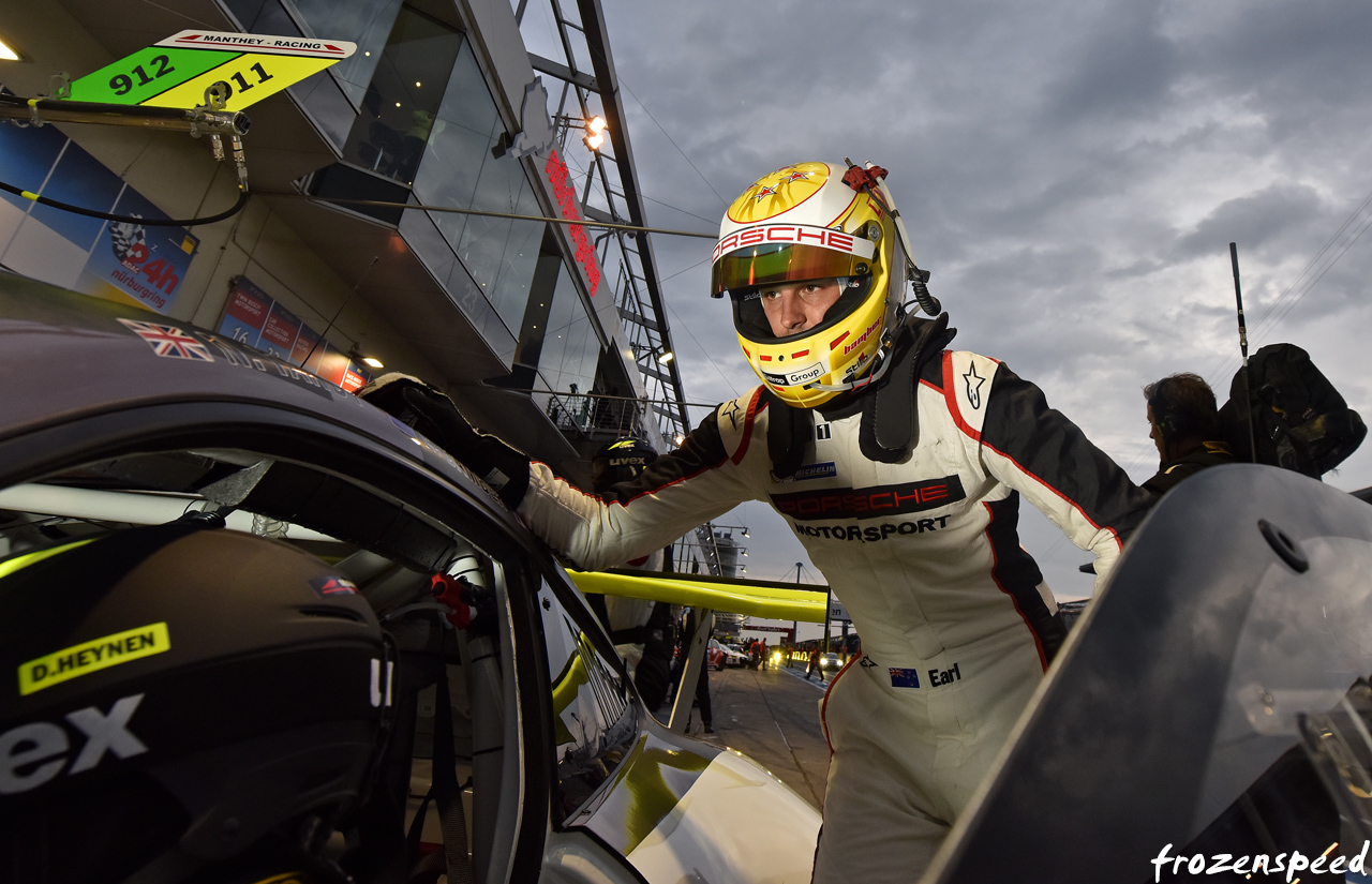 Earl Bamber Porsche action portrait