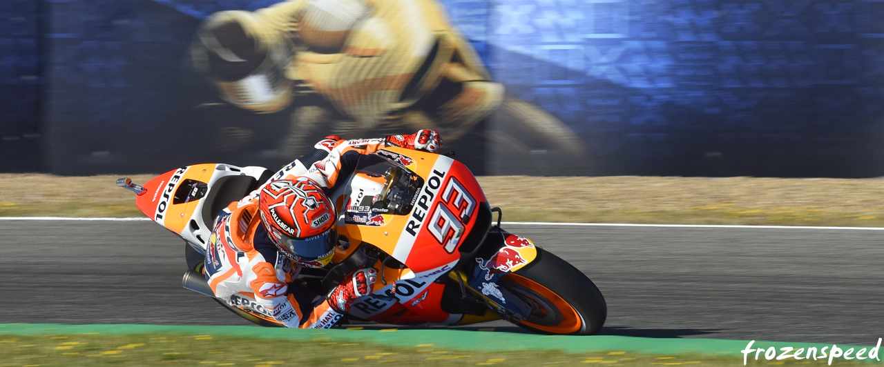 Marc Marquez racing his shadow