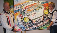 100x120cm Frozenspeed painting of Manthey Porsche by Nina K. Matthies