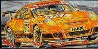 50x100cm Frozenspeed painting of Manthey Porsche by Nina K. Matthies