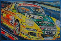 Frozenspeed painting of Manthey Porsche by Nina K. Matthies